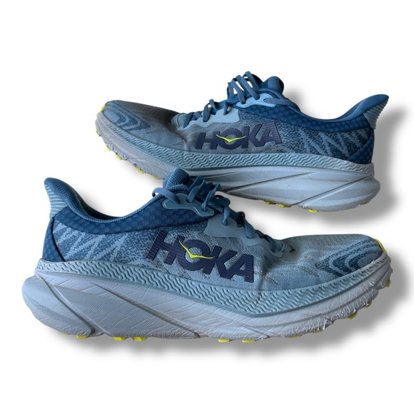 Size 13 D - Hoka One One Challenger ATR 7 Stone Blue Max Cushion Trail Shoes - Picture 2 of 10